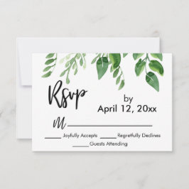 RSVP Moderna Manuscrito Simples Verde