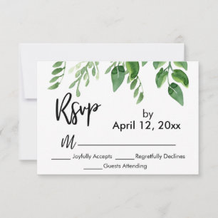 RSVP Moderna Manuscrito Simples Verde