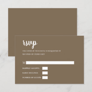 RSVP Moderno de Caligrafia Simples Russo Brown
