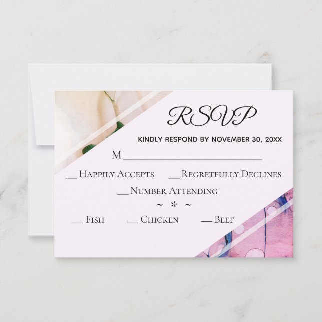 *~* RSVP Moderno de Casamento de Cores de Água (Frente)