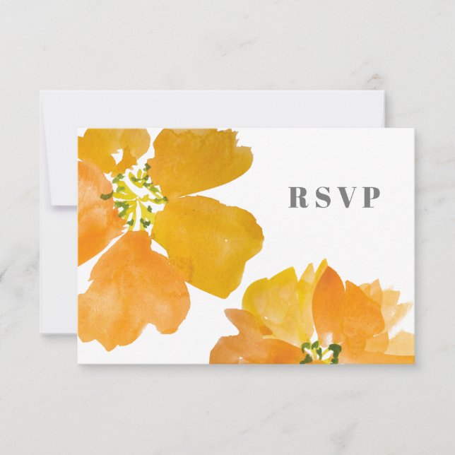 RSVP moderno de flor em aquarela impressionante (Frente)