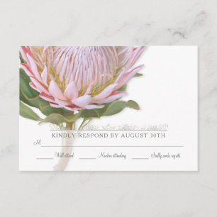 RSVP Moderno Floral Elegante Simples Protea Flor