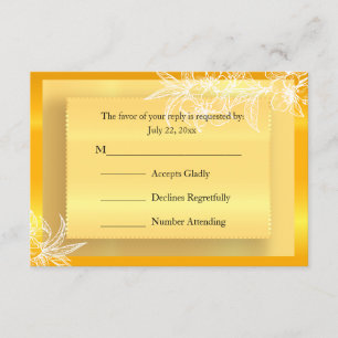 RSVP moderno Marigold Amarelo e Branco Carimbo