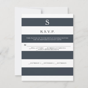 RSVP MODERNO Monograma de Listras Largas e Elegant
