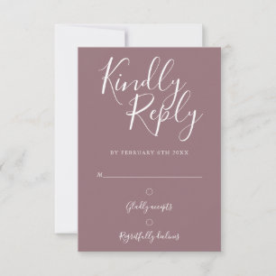 RSVP Moderno Simples de Script de Assinatura Mauve