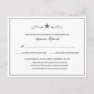 RSVP Ocidental Branco e Preto (COM ITENS DE MENU)