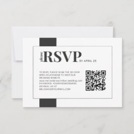 RSVP on-line de código QR negrito casamento mínimo