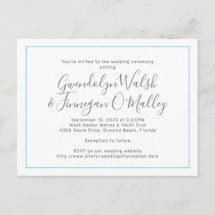 RSVP on-line de convite para casamento de cartão-