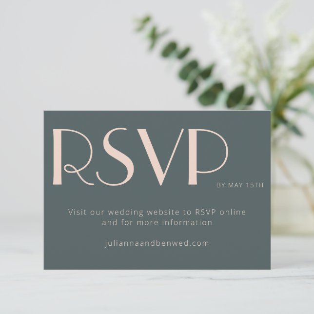 RSVP Online de Casamento de Blush Elegante Elegant (Em pé/Frente)