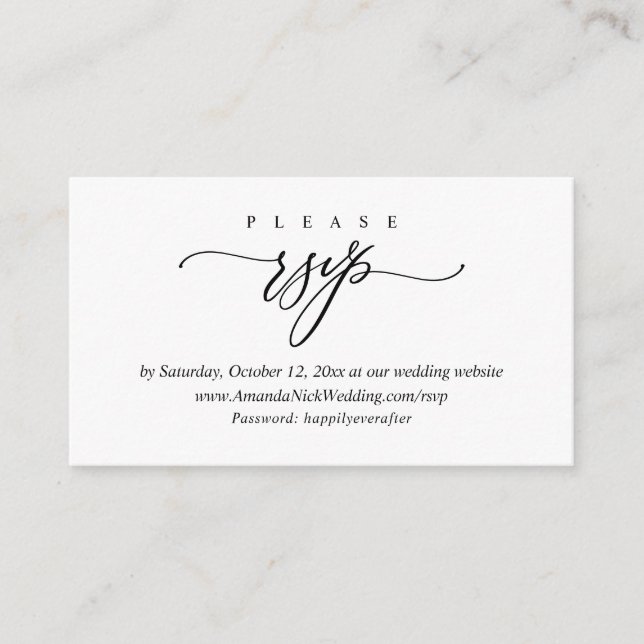 RSVP Online de Convite de Casamento, Cartão de Scr (Frente)