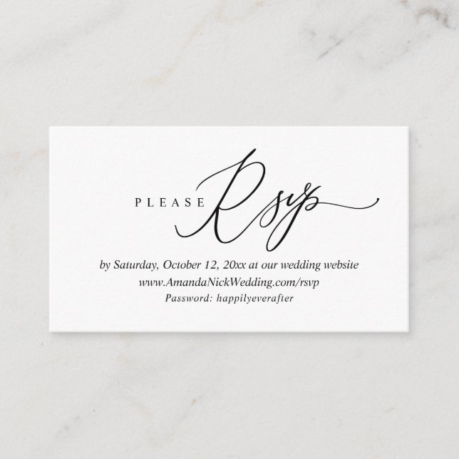 RSVP Online de Convite de Casamento, Cartão de Scr (Frente)