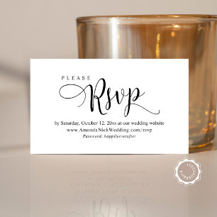 RSVP Online de Convite de Casamento, Cartão de Scr