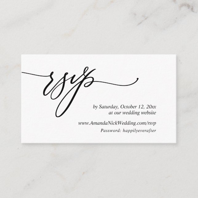 RSVP Online de Convite de Casamento, Cartão de Scr (Frente)