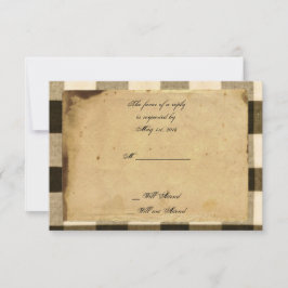 RSVP País Russo - Sepia Negra Verifica Cartão de Respos