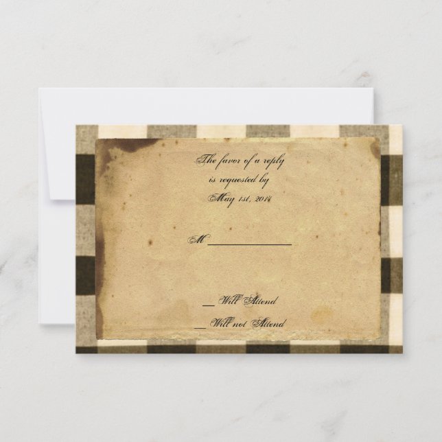 RSVP País Russo - Sepia Negra Verifica Cartão de Respos (Frente)