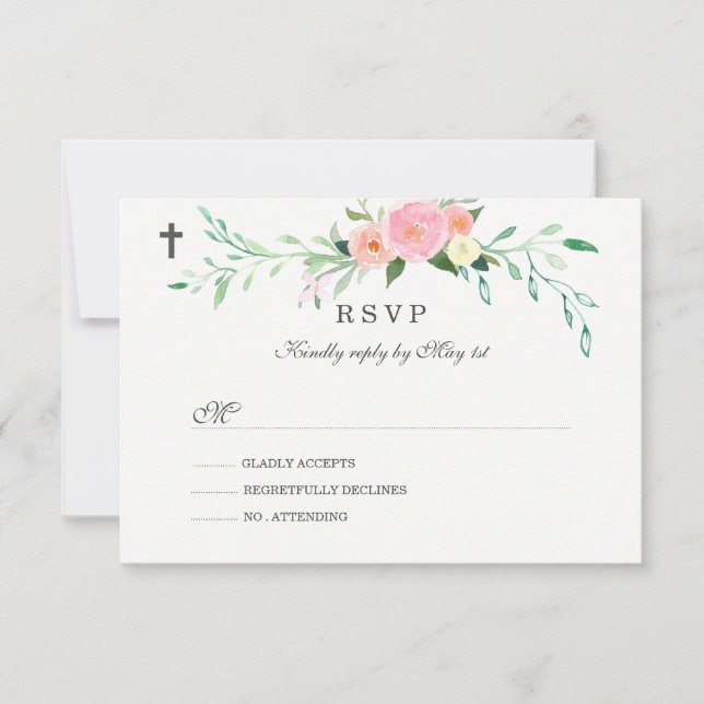 RSVP para Batismo Floral Doce (Frente)