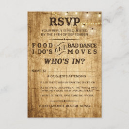 RSVP para Comida de casamento, Eu faço e mau dança