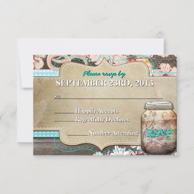 RSVP para Recepção de Casamento em Pote de Pedra R (Frente)