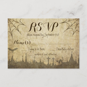 RSVP para um Casamento de Halloween com web e cemi