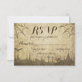 RSVP para um Casamento de Halloween com web e cemi