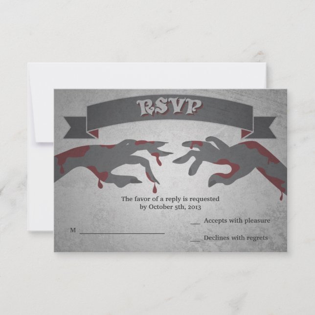 RSVP para um Convite de Casamento Zombie (Frente)