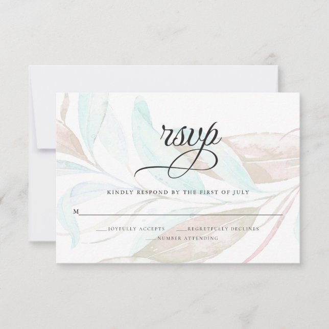 RSVP | Pastel Watercolor Mint Foliage (Frente)