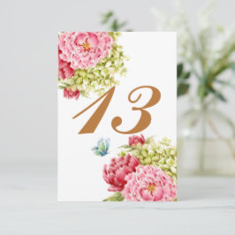 RSVP Peônias Hidrangeia Cartão de Mesa Nº 13