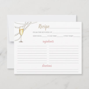 RSVP Pérolas e Cartão de Receita do Prosecco