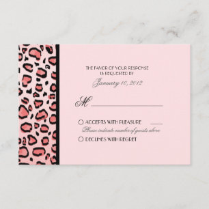RSVP Personalizado de Impressão Leopardo Rosa