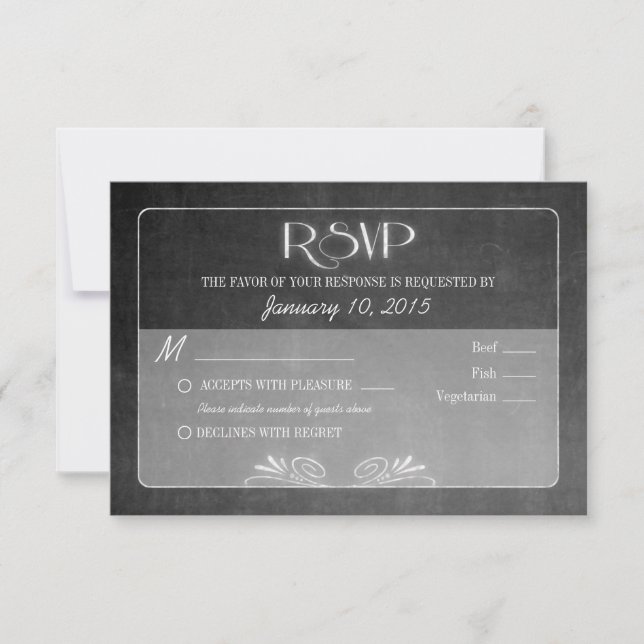 RSVP Personalizado do Quadro Preto (Frente)