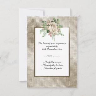 RSVP PERSONALIZADO FLORAL BRANCO COM RELEVO EM BRO