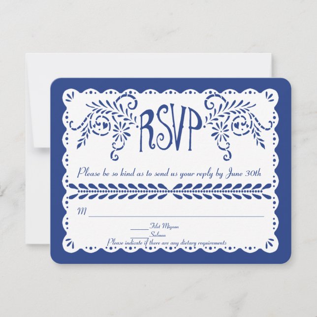 RSVP Personalizado para o Kati Blue em ambos os la (Frente)