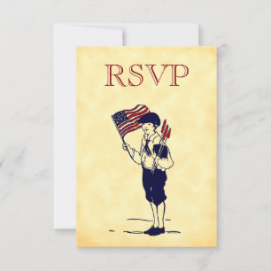 RSVP Personalizado Vintage 4° de julho de Party Ca