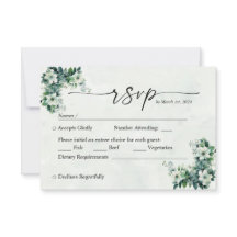 RSVP personalizável das flores verdes azuis