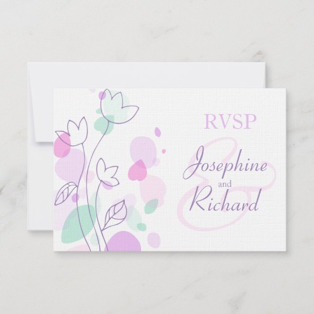 RSVP Pétalas de flores modernas gráficas casadas r (Frente)