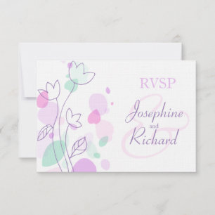 RSVP Pétalas de flores modernas gráficas casadas r