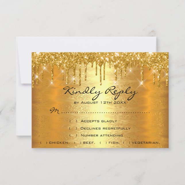 RSVP Pinga Ouro Spark Casamento Aniversário Noiva (Frente)