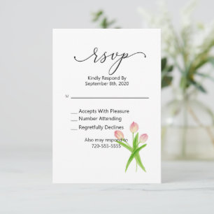 RSVP Pink Tulip Watercolor Floral