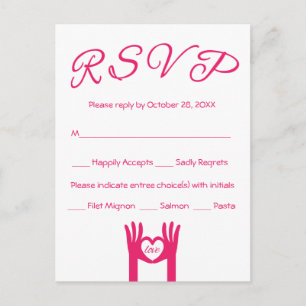 RSVP Pink & White Heart Mands Of Love - Menu