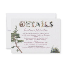 Pormenores e cartão informativo da Watercolor Wood