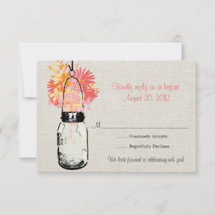 RSVP Pote de Pedra com Sacaria Rústica e Cartão de Resp