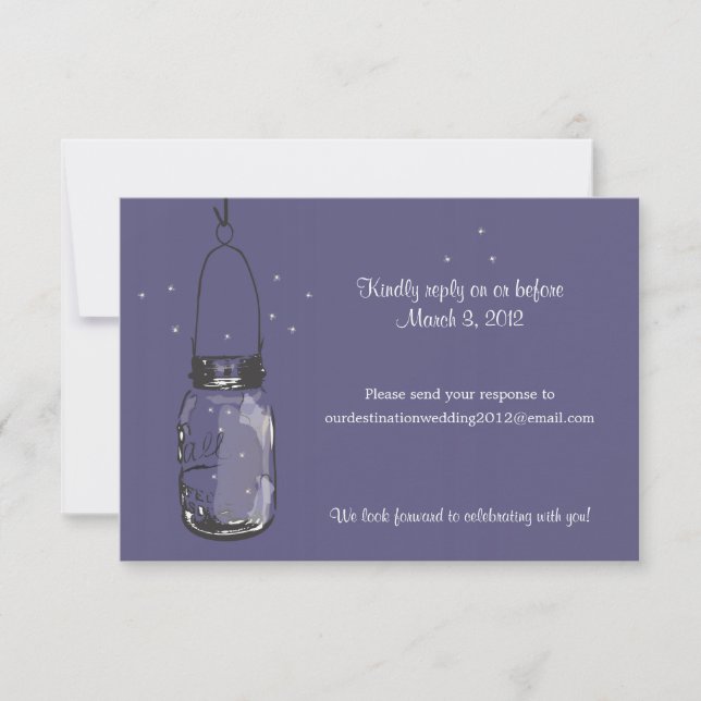 RSVP Pote de Vidro e Vaga-lumes Casamento (Frente)