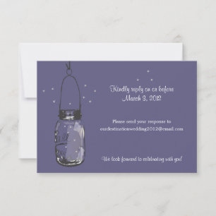 RSVP Pote de Vidro e Vaga-lumes Casamento