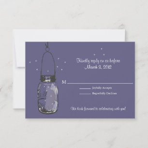 RSVP Pote de Vidro e Vaga-lumes Casamento