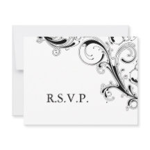 RSVP Preto/Branco do Swirl de Filigree