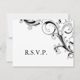RSVP Preto/Branco do Swirl de Filigree