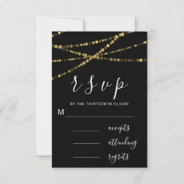 RSVP Preto Branco Dourado Luzes Pretas Simplesment