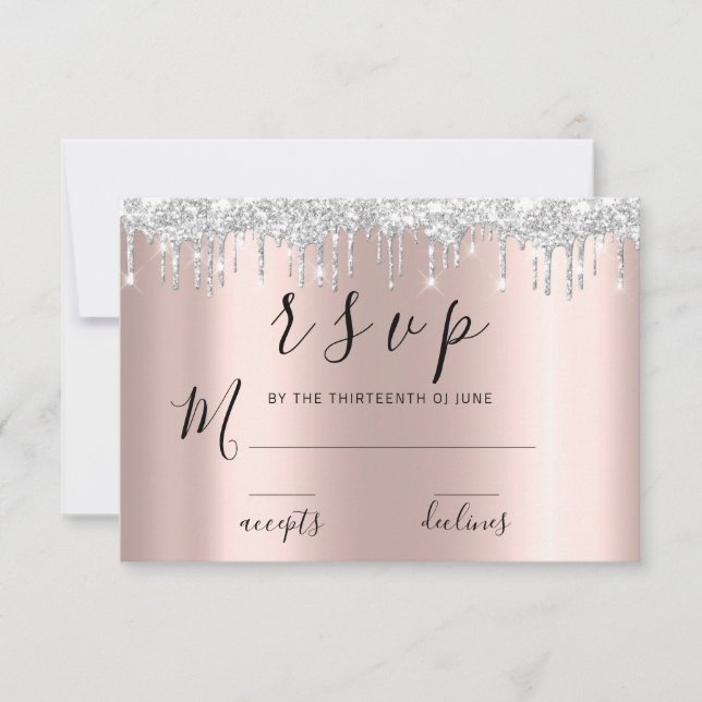 RSVP Preto Branco Rosa Cinza Prata Pingos (Frente)