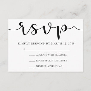 RSVP Preto e Branco   Caligrafia Simples