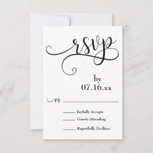 RSVP Preto e Branco da Tipografia de Script Elabor